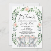 Roze Baby shower met flesje, twee flesjes Kaart (Voorkant)