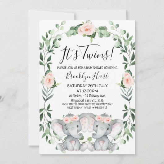 Roze Baby shower met flesje, twee flesjes Kaart (Voorkant)