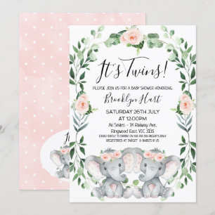 Roze Baby shower met flesje, twee flesjes Kaart