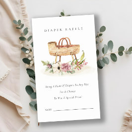 Roze Baby shower met flessenmakersrol Informatiekaartje