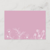 Roze Baby shower met Floral Diaper Raffle Informatiekaartje (Achterkant)