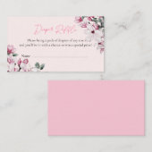 Roze Baby shower met Floral Diaper Raffle Informatiekaartje (Voorkant / Achterkant)