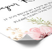 Roze Baby shower met Floral Diaper Raffle Poster (Hoek)