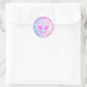 Roze Baby shower met glitter Feet Ronde Sticker (Tas)