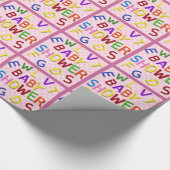 Roze Baby shower met inktvulling Cadeaupapier (Hoek)