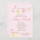 Roze Baby shower met kast Kaart (Voorkant / Achterkant)