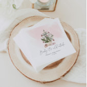 Roze baby shower met kerstboom voor de winter servet