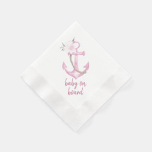 Roze Baby shower met neusanker Servet