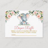 Roze Baby shower met olifantenluier Informatiekaartje (Voorkant)