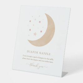 Roze baby shower met 'Over the Moon' thema - Luier Reclamebord Met Voetstuk