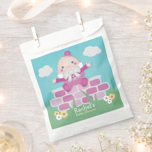 Roze Baby shower met pompoffout Bedankzakje (Geknipt)