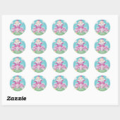 Roze Baby shower met pompoffout Ronde Sticker (Vel)