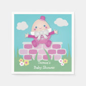 Roze Baby shower met pompoffout Servet (Voorkant)