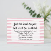 Roze Baby shower met tekenstreep brengt een Kaart  (Staand voorkant)