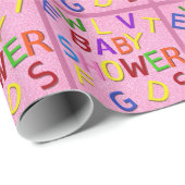 Roze Baby shower met vulling papier (Rol Hoek)