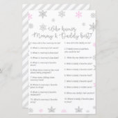 Roze Baby shower met wintersnowflake, AFGEDRUKT (Voorkant / Achterkant)