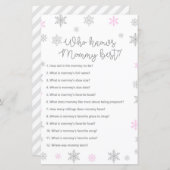 Roze Baby shower met wintersnowflake, AFGEDRUKT (Voorkant / Achterkant)