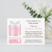 Roze Baby shower - Moderne mammiebobbel Kaart (Staand voorkant)