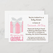 Roze Baby shower - Moderne mammiebobbel Kaart (Voorkant / Achterkant)