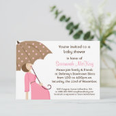 Roze Baby shower - Moderne mammiebobbel Kaart (Staand voorkant)