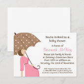 Roze Baby shower - Moderne mammiebobbel Kaart (Voorkant / Achterkant)