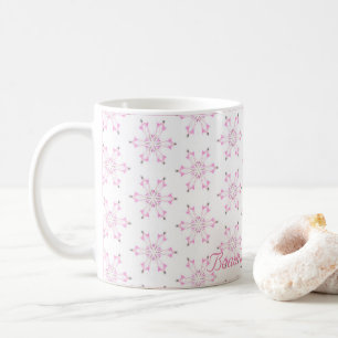 Roze Baby Shower Mooie Baby Meisje BloemPatroon Koffiemok