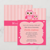 Roze baby shower, mummy en kind kaart (Voorkant / Achterkant)