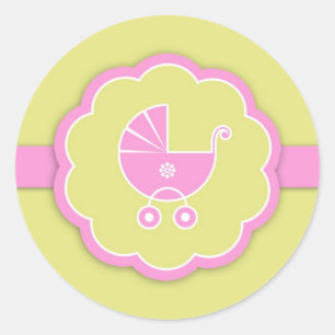 Roze Baby shower Nieuwe Baby Meisje Sticker