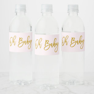 Roze Baby shower Oh Baby Girl Waterfles Etiket
