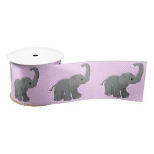roze baby shower olifant satijnen lint