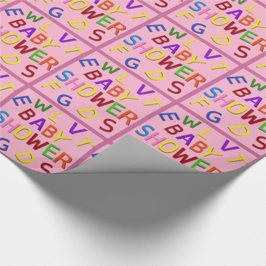 Roze Baby shower omlooppapier Cadeaupapier (Hoek)