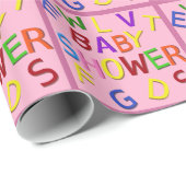 Roze Baby shower omlooppapier Cadeaupapier (Rol Hoek)