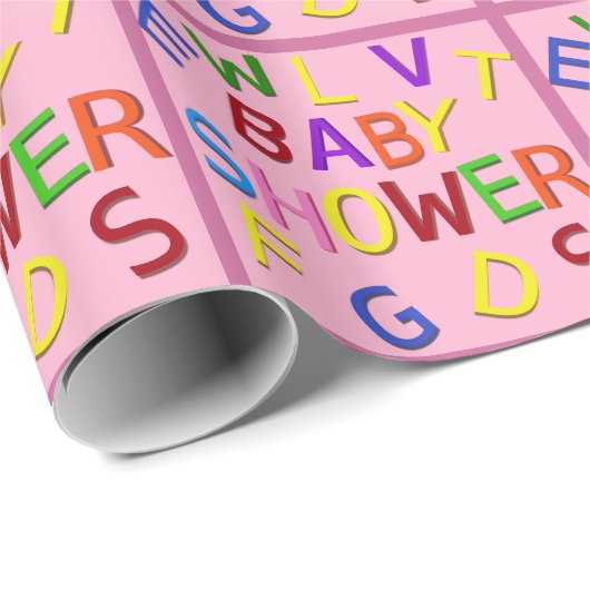 Roze Baby shower omlooppapier Cadeaupapier (Rol Hoek)