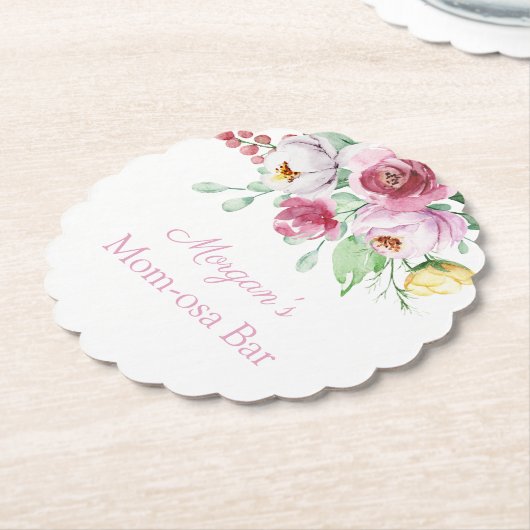 Roze Baby shower Onderzetter van papierstaaf voor (Gekanteld)