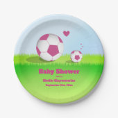 Roze Baby shower Papier Bord (Voorkant)