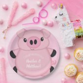 Roze Baby shower Papieren Bordje (Feest)