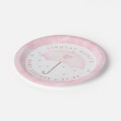 Roze Baby shower Papieren Bordje (Gekanteld)