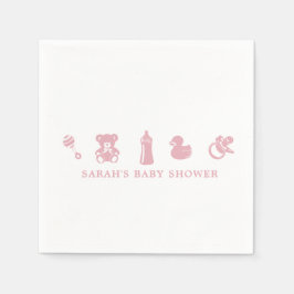 Roze baby shower papieren servet