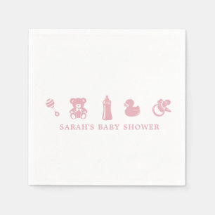 Roze baby shower papieren servet