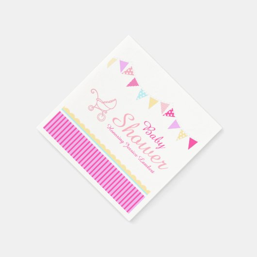 Roze baby shower-papierservet servet (Hoek)
