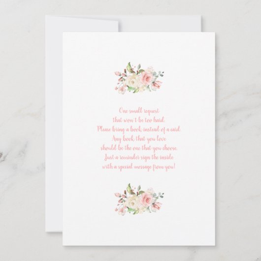 Roze Baby shower par-tea uitnodiging (Achterkant)