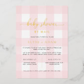 Roze Baby shower per post Folie uitnodiging (Voorkant)