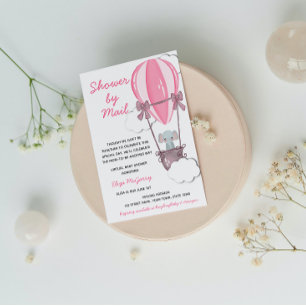Roze Baby shower per post Uitnodiging