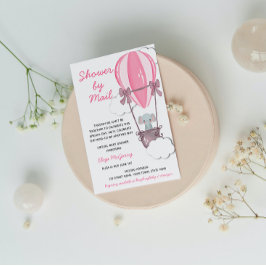 Roze Baby shower per post Uitnodiging