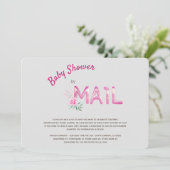 Roze Baby shower per post voor meisjes Kaart (Staand voorkant)