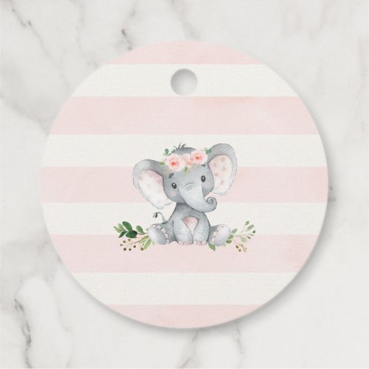 Roze Baby shower Pop Bedankjes Labels (Achterkant)