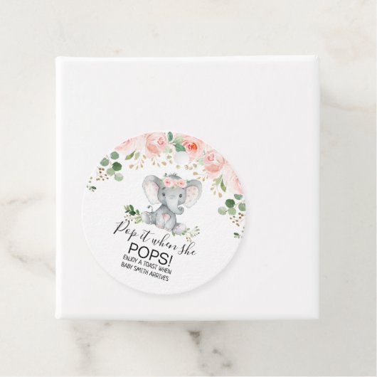 Roze Baby shower Pop Bedankjes Labels (In situ)