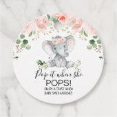 Roze Baby shower Pop Bedankjes Labels (Voorkant)