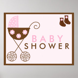 Roze Baby shower Poster