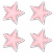Roze Baby shower Puffy Polka Dot Stars Sticker (Voorkant)